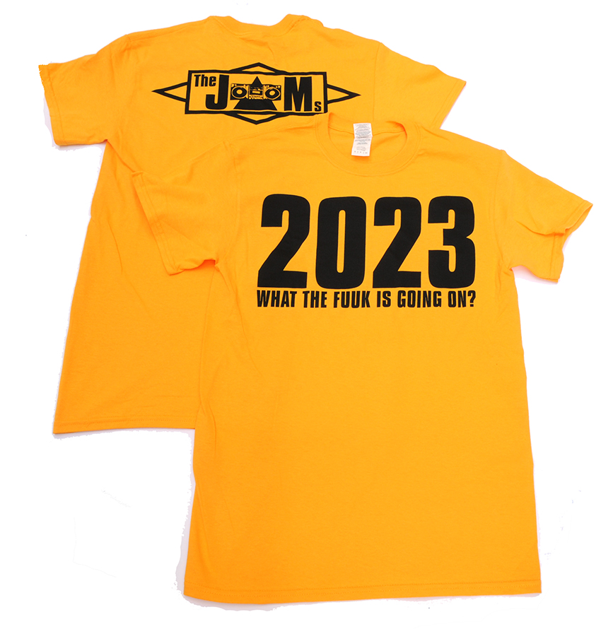 The JAMs 2023 T-shirt yellow front and back lo res