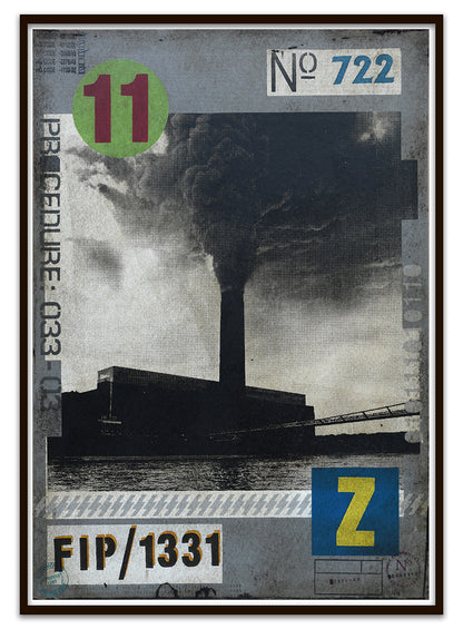 STOT21stCplanB FISH ISLAND PROPHECIES Illustrated Warning Signs SERIES 2 - (Large) Tate Smokestack S2 image