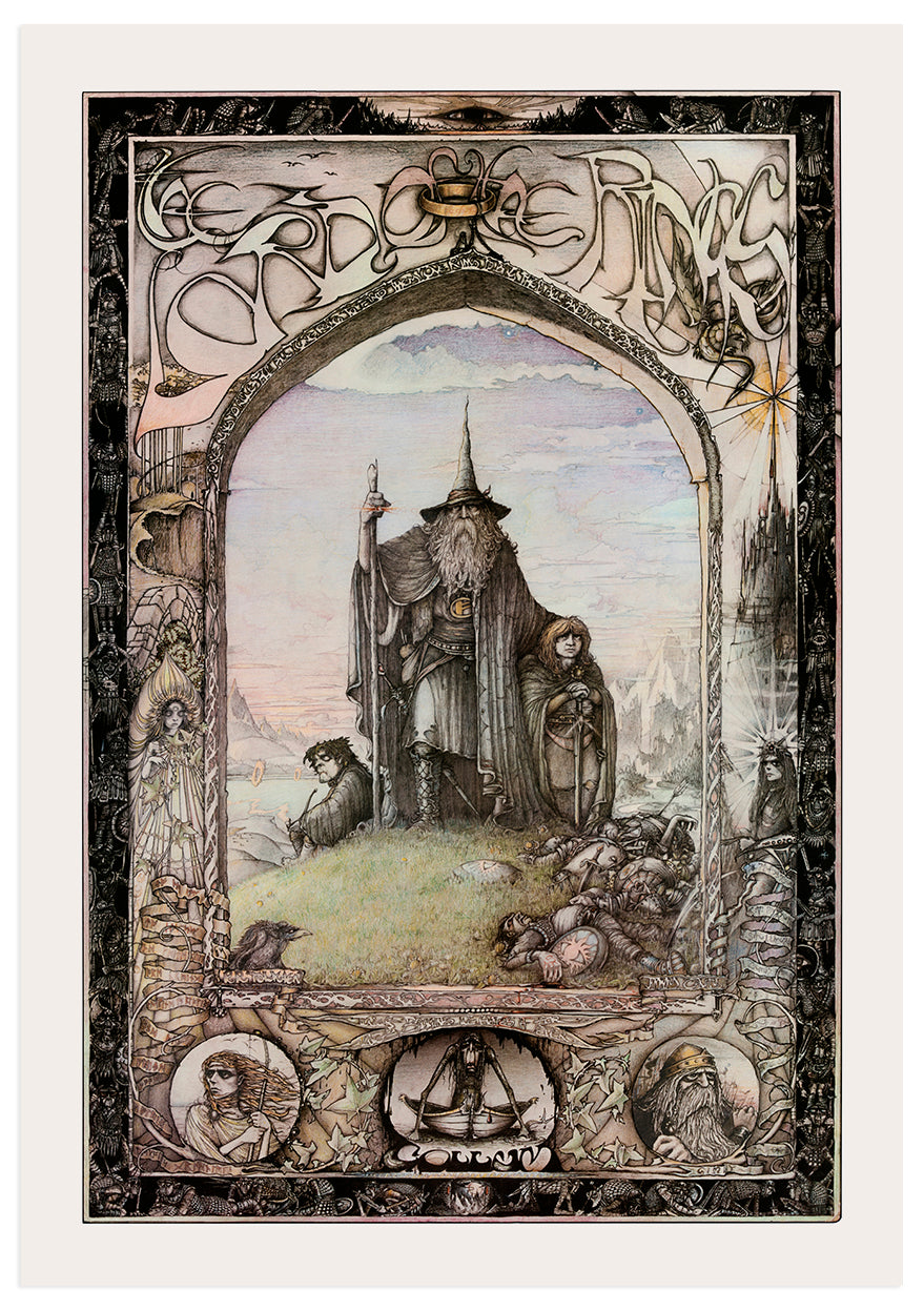 絵画 James Cauty art print Jimmy Cauty Lord Of the Rings Poster 2022 Deluxe Ltd Edition – L-13