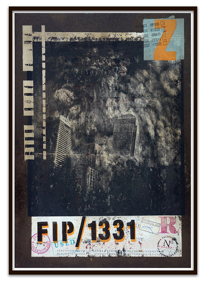 STOT21stCplanB FISH ISLAND PROPHECIES Illustrated Warning Signs SERIES 2 - (Medium) Pyroclastic Flow over Canary Wharf S2 image