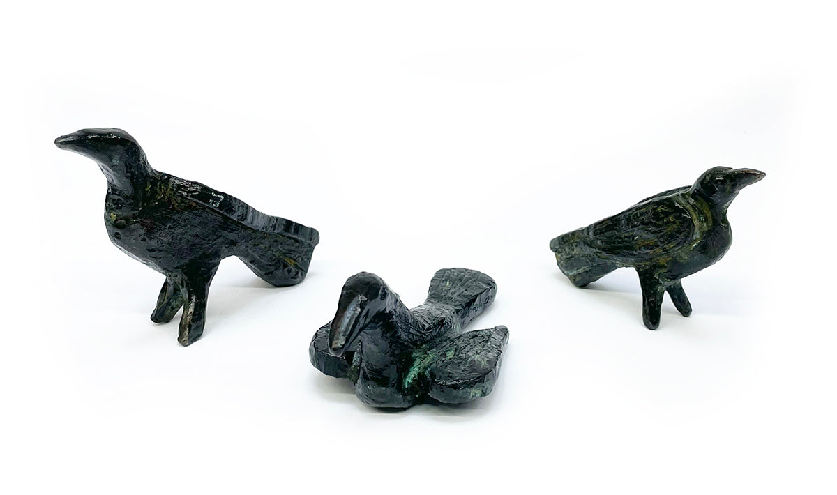 billy childish 3 Crows Bronze Sculptures - Set of all 3 image