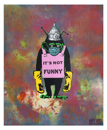NOT BANKSY REJECTS & RARITIES SHOP - RARE (un)"Originals" - 14. Covid-19 5G Conspiracy Chimp 043 image