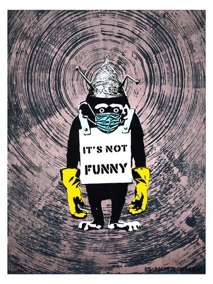 NOT BANKSY REJECTS & RARITIES SHOP - RARE (un)"Originals" - 4. Omicron Era Covidian Death Cult Existential Crisis Chimp (black vortex) image