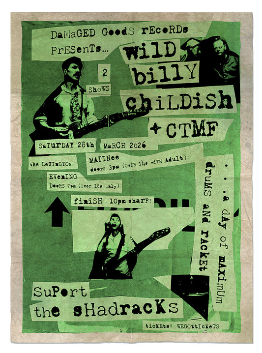 Wild Billy Childish CTMF Lexington Gig Poster - Distressed Edition