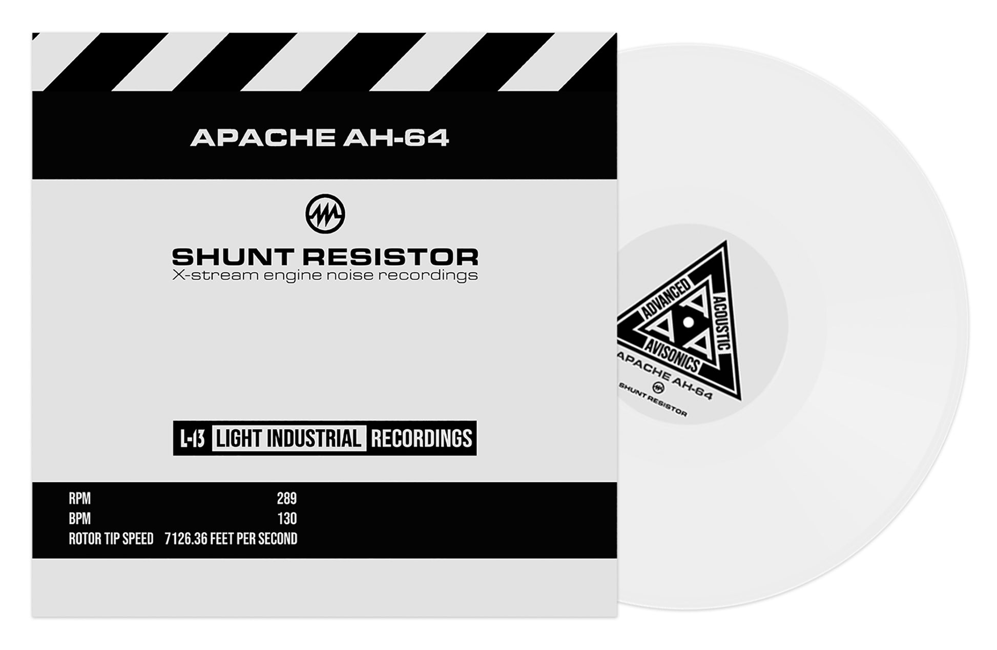 SHUNT RESISTOR Apache AH-64 12" SINGLE Ltd Edition Etched White Vinyl + image 0