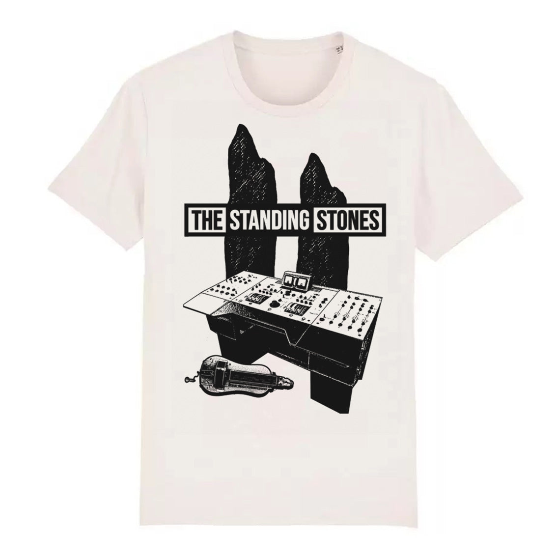THE STANDING STONES Official Band T-shirts - Black on Vintage White, XXL image