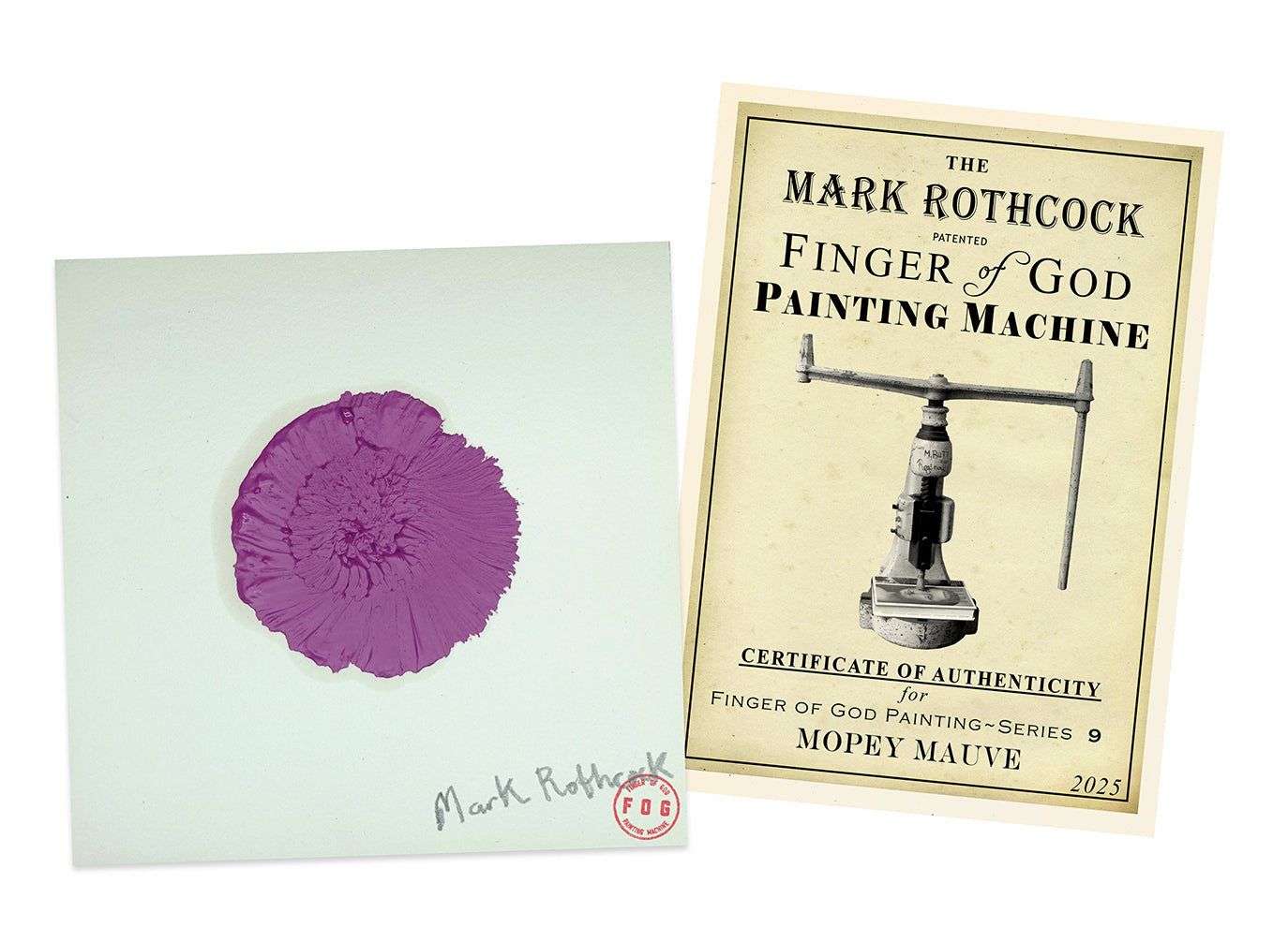Make Art Great Again American Greats FINGER of GOD PAINTING MACHINE Paintings - Mark Rothcock - Mopey Mauve image