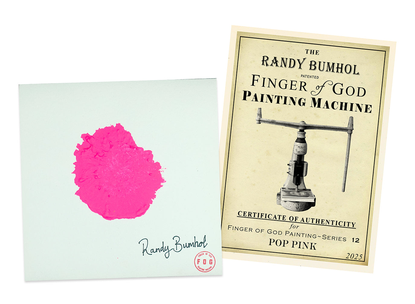 Make Art Great Again American Greats FINGER of GOD PAINTING MACHINE Paintings - Randy Bumhol - Pop Pink image