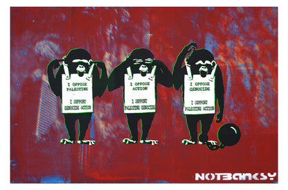NOT BANKSY (un)"ORIGINALS": See No Evil Hear No Evil & Keep Your Mouth Shut - 6. Keep Your Mouth Shut on Disaster 1 47 x 72 cm image