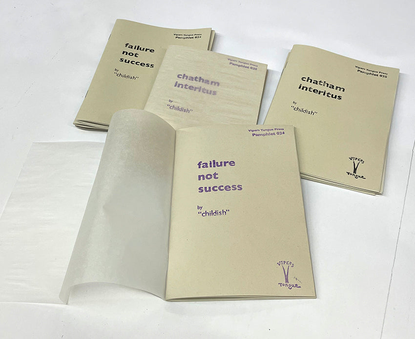 Billy Childish New Poetry VIPERS TONGUE ZINES No. 24 & 25 image 0
