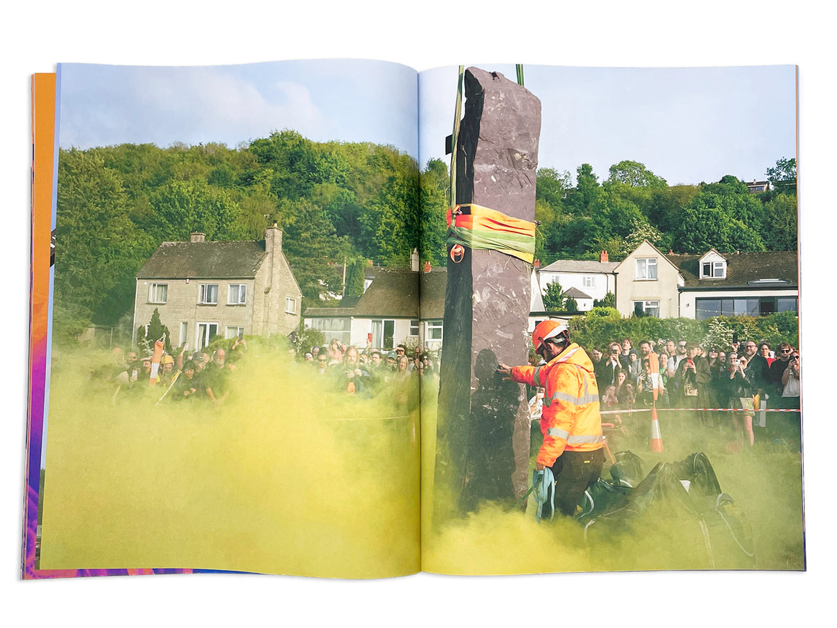 The Hurdy Stone Zine: documenting the standing of a stone with photographs by Foxtrot Lightning