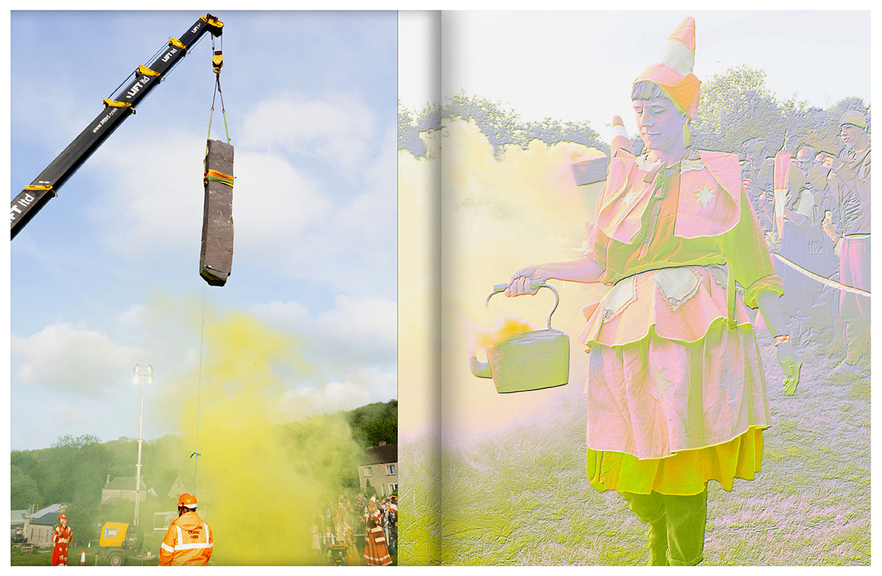 The Hurdy Stone Zine: documenting the standing of a stone with photographs by Foxtrot Lightning