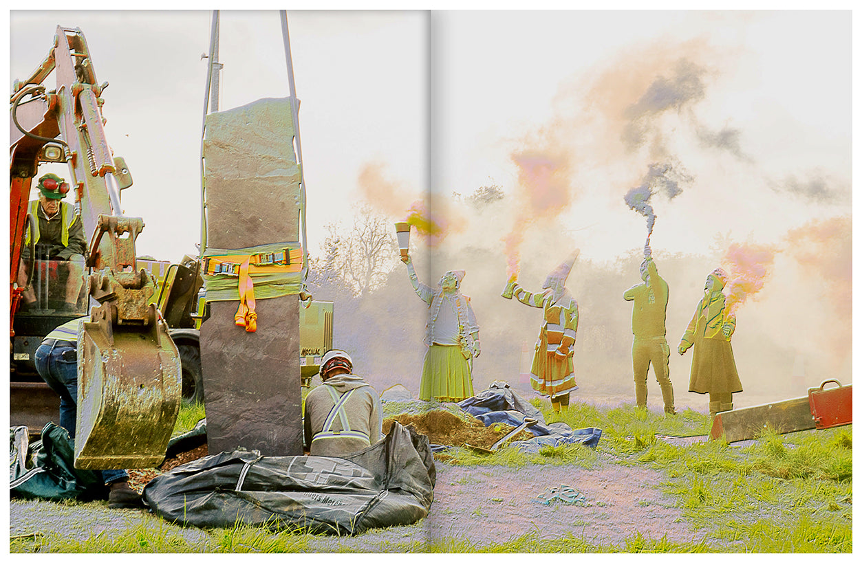 The Hurdy Stone Zine: documenting the standing of a stone with photographs by Foxtrot Lightning