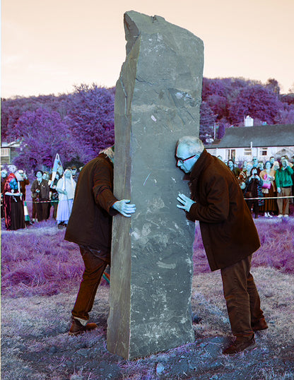 The Hurdy Stone Zine: documenting the standing of a stone with photographs by Foxtrot Lightning