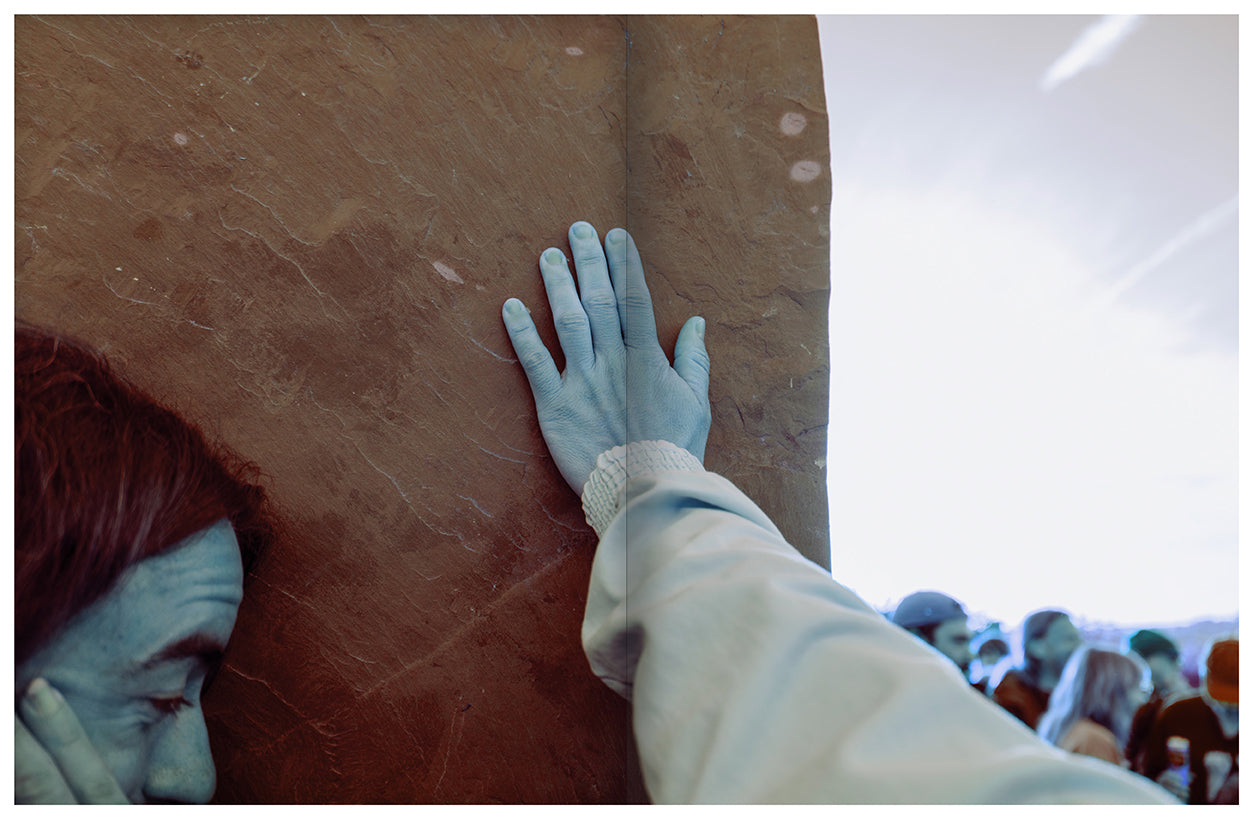 The Hurdy Stone Zine: documenting the standing of a stone with photographs by Foxtrot Lightning