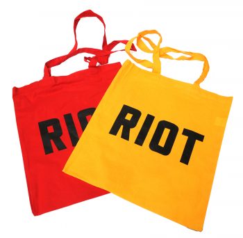 Jimmy Cauty ADP RIOT tote bags