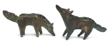 Billy Childish bronze wolves together