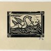 billy childish swan and fish woodcut 2022 21.5×26.5cm