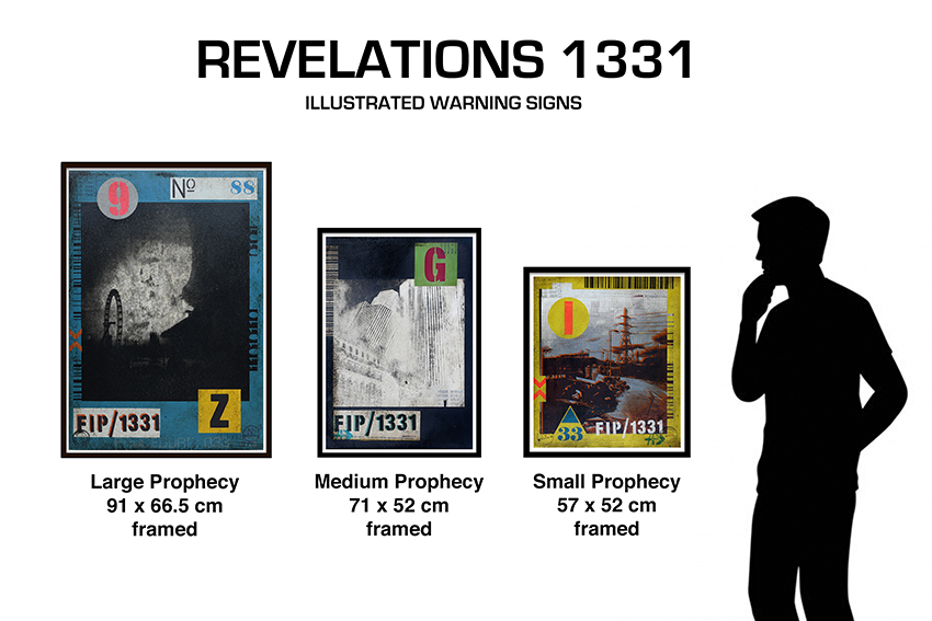 Revelations 1331 framed warning signs to scale