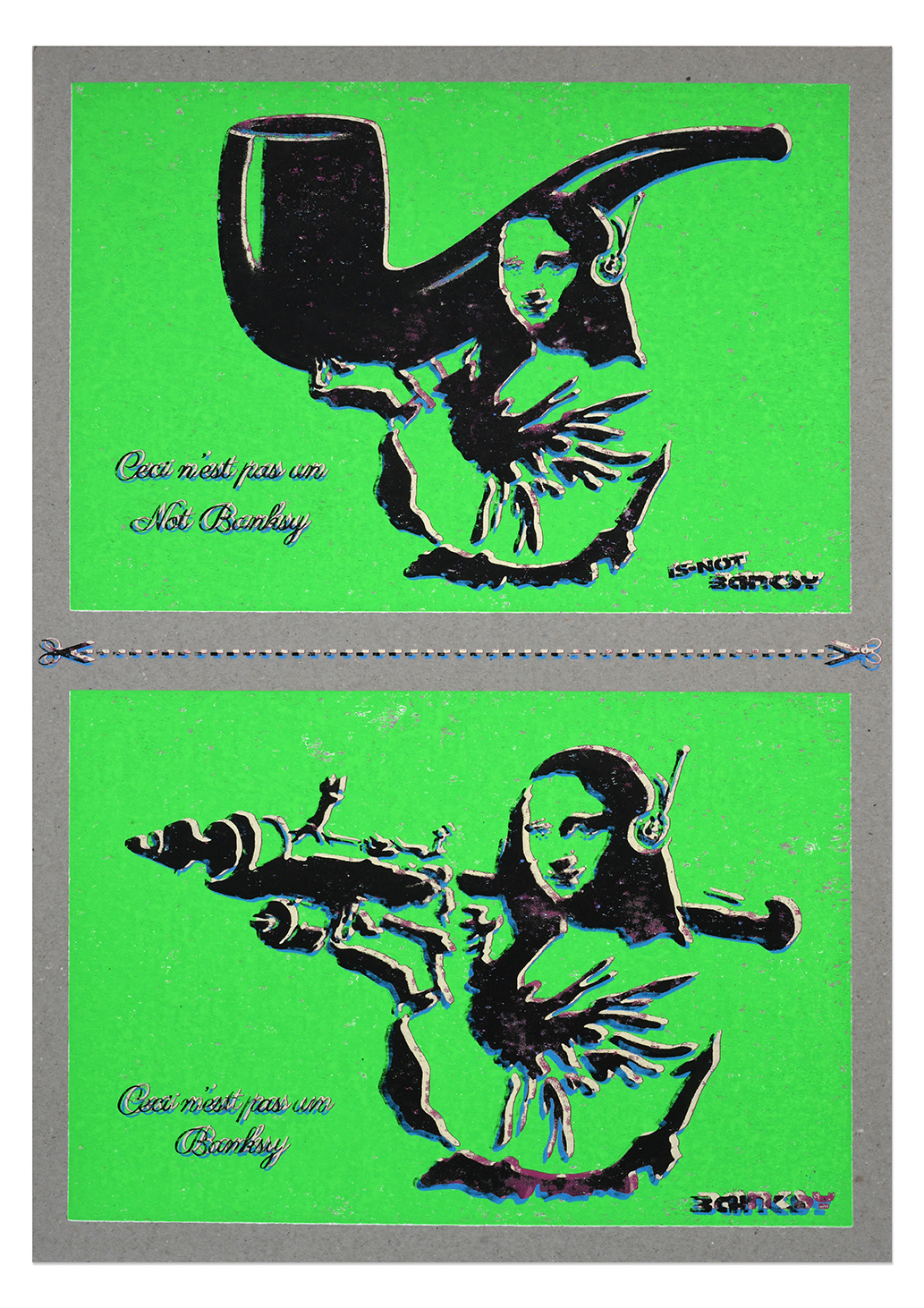 Not Banksy ATOM1313 variant test print teaser – not published not numbered 42×59 (3) Not Banksy ATOM1313 variant test print teaser – not published not numbered 42×59 (3)