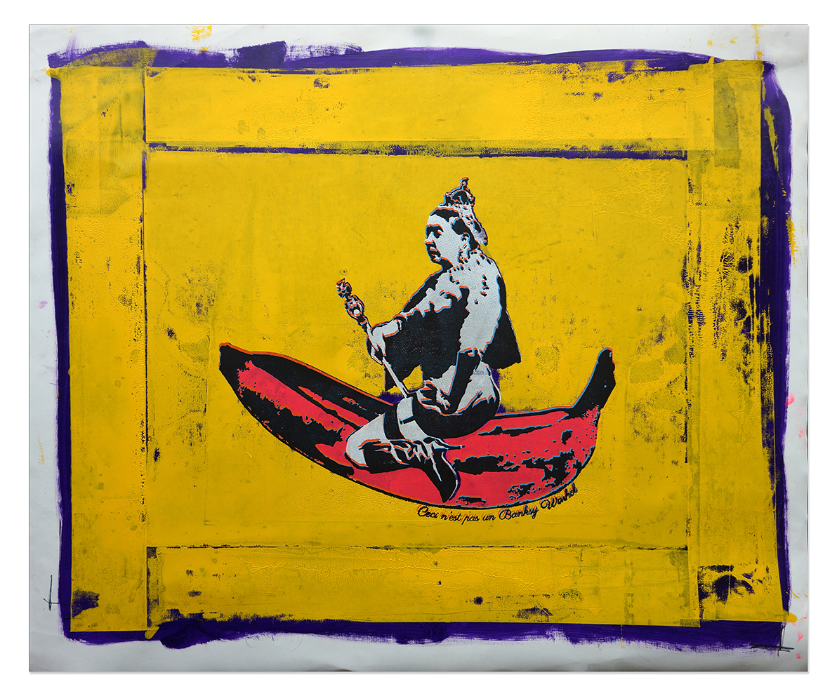 Not Banksy – We are Not Amused – canvas 84×70 (8) Not Banksy – We are Not Amused – canvas 84×70 (8)